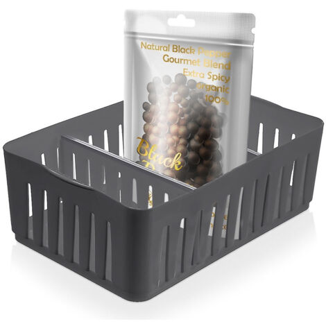 Contenitore grigio per spezie da appendere al mobile, dimensioni 24,5 x 16 x 8 cm.