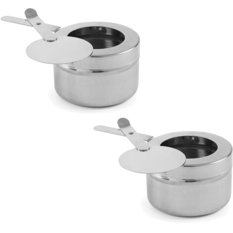 Contenitore in acciaio con coperchio per combustibile in pasta per scaldavivande set da 2 A - Hendi 470527