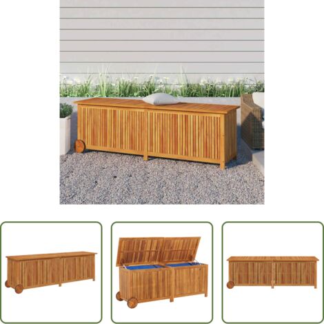 Contenitore in legno -  Contenitore da Giardino con Ruote 150x50x58cm Massello Acacia