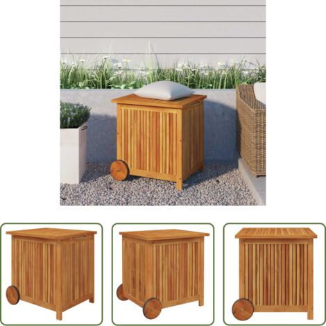 Contenitore in legno -  Contenitore Giardino con Ruote 60x50x58cm Legno Massello Acacia