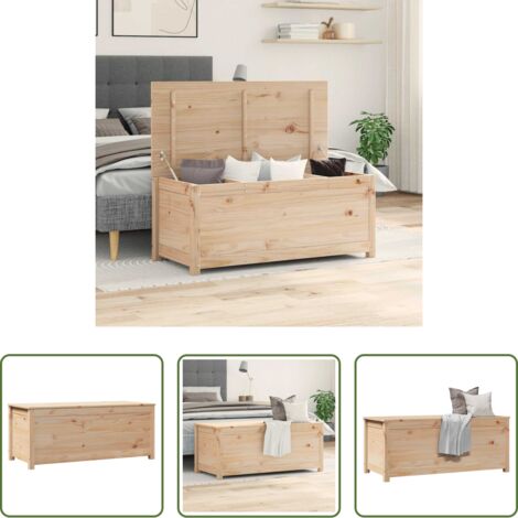 Contenitore in legno -  Contenitore Portaoggetti 110x50x45,5 cm Legno Massello Pino