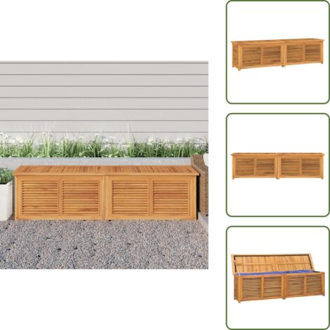 Contenitore in legno - vidaXL Contenitore Giardino con Borsa 200x50x55 cm Legno Massello Teak - Teak