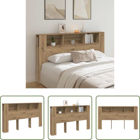 Contenitore letto - Testiera Contenitore Rovere 180x18,5x102,5 cm Legno Multistrato
