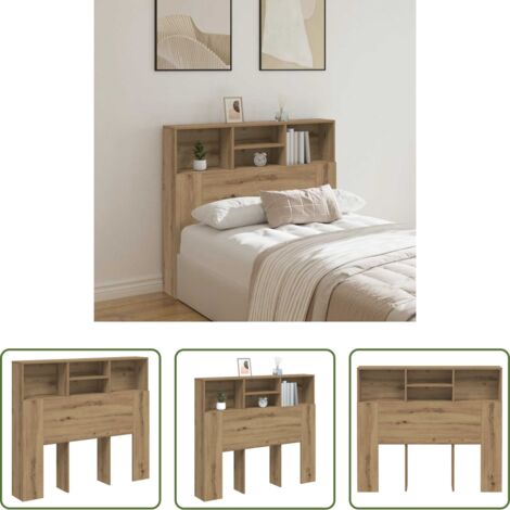 Contenitore letto - Testiera Contenitore Rovere Artigianale 120x19x103,5 Truciolato