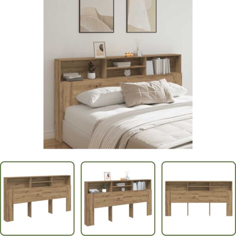 Contenitore letto - Testiera Contenitore Rovere Artigianale 200x19x103,5 Truciolato