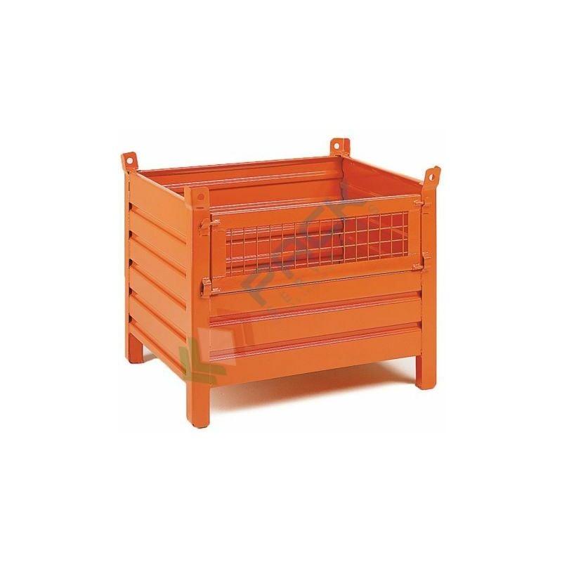 Image of Contenitore 4 piedi, 80 x 50 x 69,5 cm + anta rete - Arancio