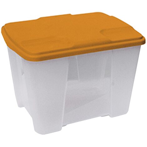 CONTENITORE MULTIUSO 390X290XH272 TRASPARENTE E ARANCIONE - ART PLAST