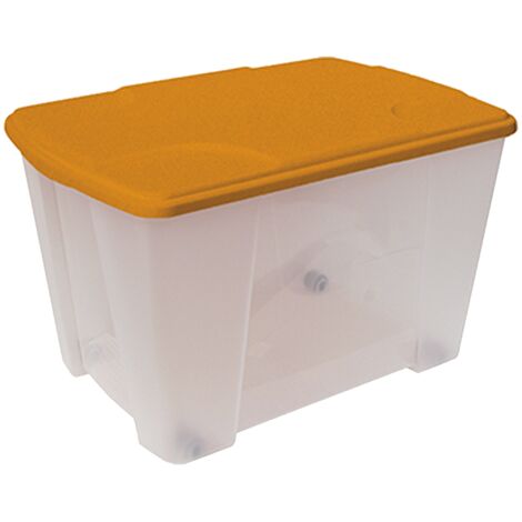 CONTENITORE MULTIUSO 565X390XH350 TRASPARENTE E ARANCIONE - ART PLAST