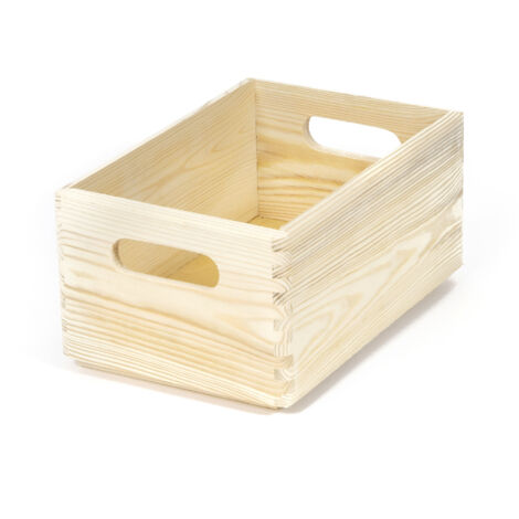 contenitore multiuso in legno "wood box" marrone chiaro 30x20x14 cm