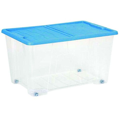 Contenitore Multiuso Masterbox Colore Trasparente/Blu Art.521 - cm.57x39x32h. - lt.50 - 11 pz