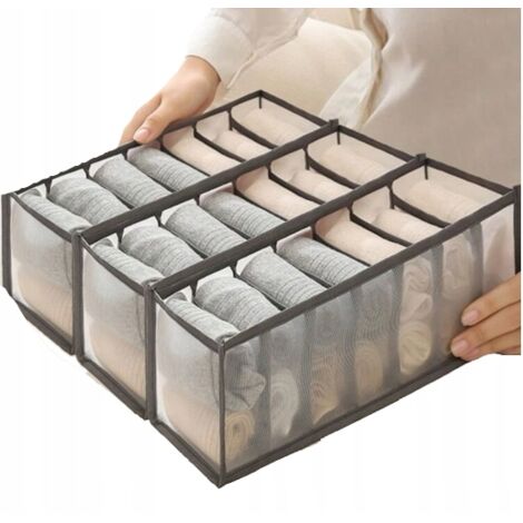 CONTENITORE ORGANIZZATORE PER CALZINI INTIMO GUARDAROBA Set di 3
