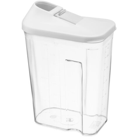 Contenitore per alimenti HUGO da 1500 ml e 1,5 litri, incolore, con coperchio bianco