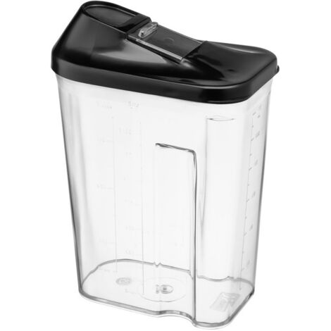 Contenitore per alimenti HUGO da 1500 ml e 1,5 litri, incolore, con coperchio nero