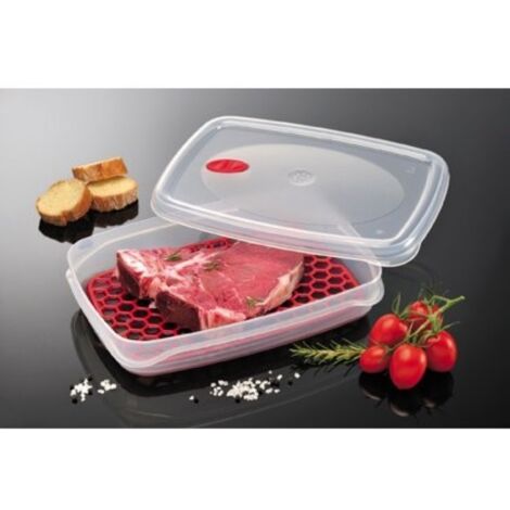 Contenitore per alimenti plastica coperchio e griglia 2,5l 29,6x21,5x6,3 - bama