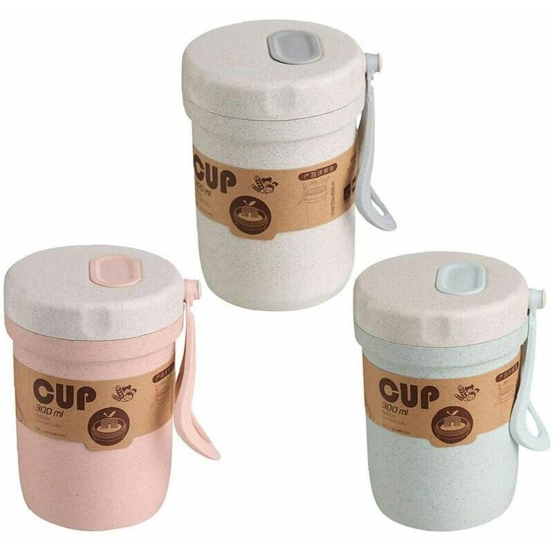 3PCS Contenitore per alimenti rotondo con