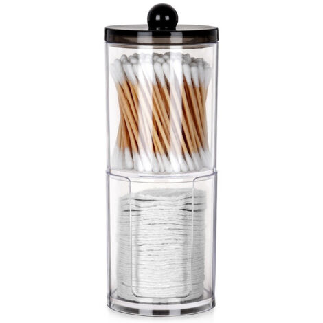 Contenitore per bagno, organizer, cotton fioc, dischetti cosmetici, igienico 2 in 1