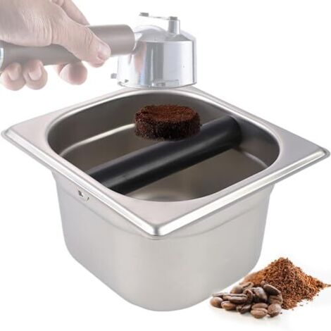 Contenitore per caffè, contenitore per caffè espresso in acciaio inossidabile, contenitore per caffè lavabile e antiscivolo con barra staccabile per casa e ufficio