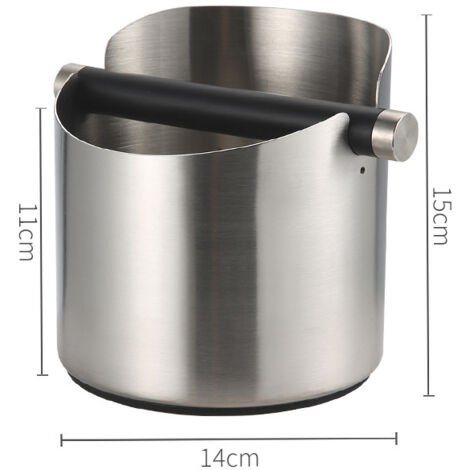 Contenitore per caffè espresso, contenitore in acciaio inox per macinacaffè, con pressino removibile, grande, colore acciaio inox.