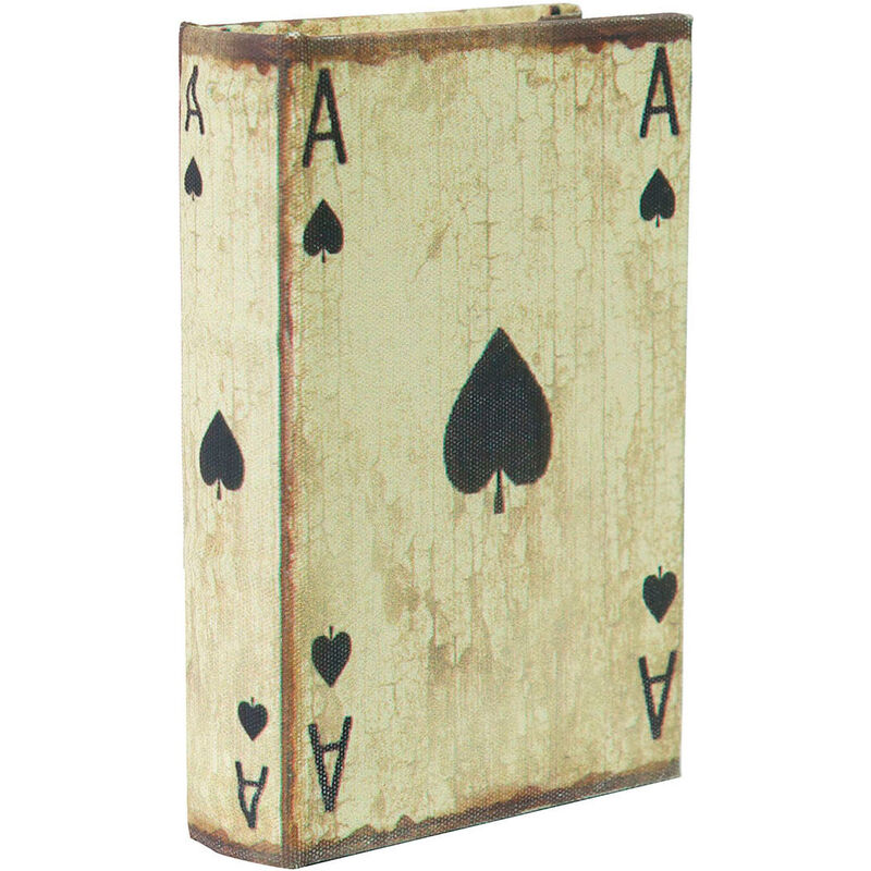 Image of Set 2 Scatole porta carte gioco in legno 14x10x3 cm Scatola carte gioco rivestita in stoffa ed anticata scatola con mazzo di car