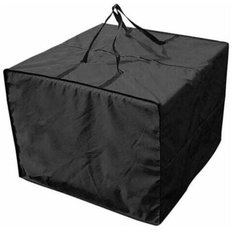 Contenitore per cuscini da giardino, contenitore resistente per cuscini da giardino, contenitore per cuscini da esterno con cerniera e maniglie, nero