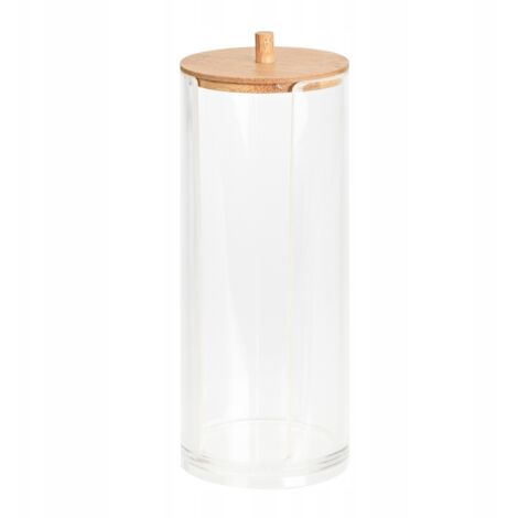 Contenitore per dischetti di cotone, plastica, con coperchio, 19,5 cm, 1 pz.