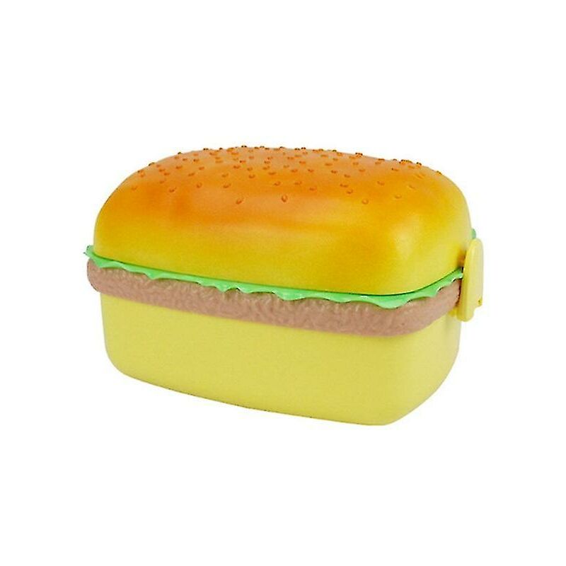 Image of Contenitore per il pranzo a forma di hamburger Set di contenitori per alimenti a doppio strato carino per hamburger