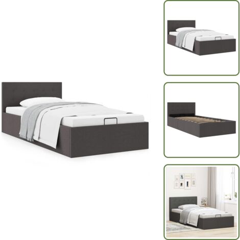 Contenitore per oggetti - vidaXL Giroletto Idraulico Contenitore Grigio Scuro Tessuto 100x200cm - Sollevamento a gas