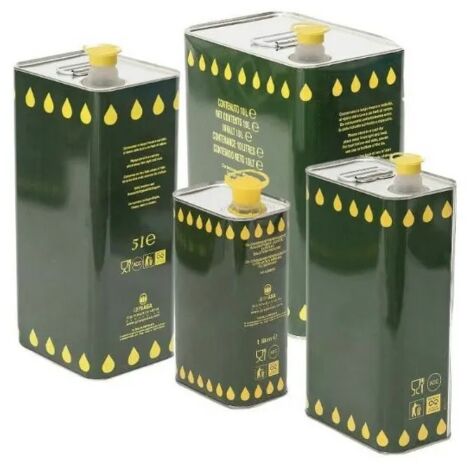 Contenitore per olio in banda stagnata con tappo ermetico e maniglia - 25 Lt