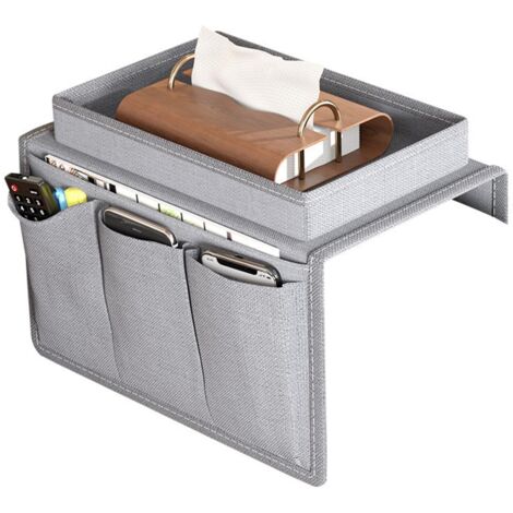 Contenitore per poltrona con vassoio portabicchieri Contenitore per divano con tasche portaoggetti Vassoio pieghevole per bracciolo del divano per cellulare, tablet, libri, riviste, bevande, TV