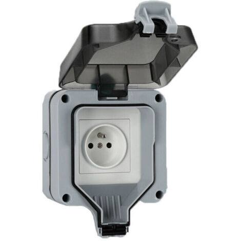 Contenitore per prese esterne a fila singola resistente agli spruzzi d'acqua IP66, presa esterna impermeabile, un foro,