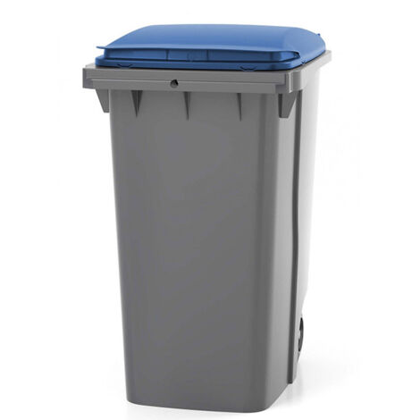 Bidone Per Raccolta Differenziata 360 Litri Bianco - UNI EN 840, Con Ruote