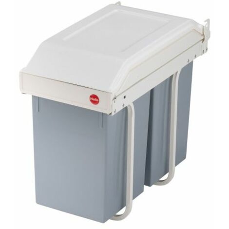 Contenitore per rifiuti Multi-Box 2 x 15l B260xT510xH460mm grigio per mobili sottofinestra a partire da B.300mm