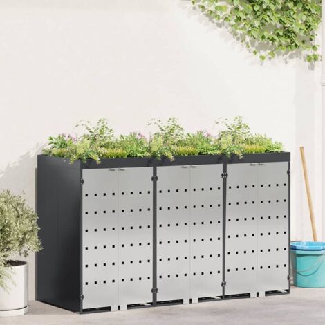Contenitore per Rifiuti per 3 Bidoni 340 x 77.5 x 115.5 cm vidaXL