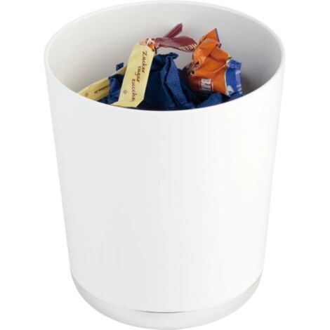 Contenitore per rifiuti/posate da tavolo APS Base Chrome, bianco, bianco, capacità 1,30 litri