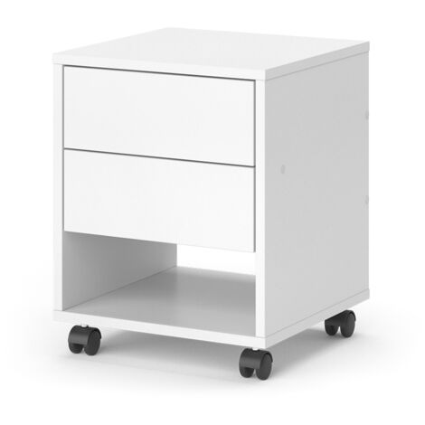 Contenitore per rotoli Jons, Bianco, 37 x 37 cm con 2 cassetti, Vicco