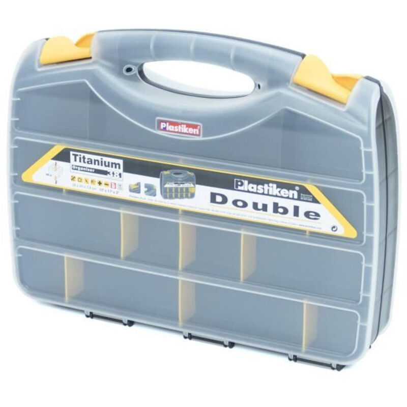 Contenitore per Sistemare gli Attrezzi Plastiken Titanium 80382 Double Plastica 38 x 29 x 8 cm