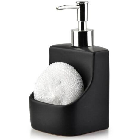 Contenitore per spugnetta per detersivo per piatti, in ceramica nera opaca, 400 ml