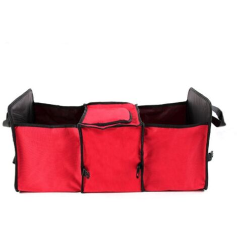 Contenitore pieghevole e antiscivolo, organizer per bagagliaio auto, contenitore per alimenti e giocattoli, borsa portaoggetti per auto (rosso)