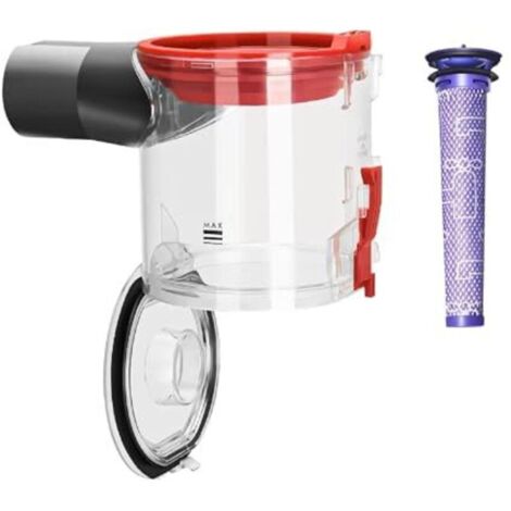 Contenitore polvere migliorato per aspirapolvere Dyson V7, V8, SV10 e SV11, pezzi di ricambio, accessorio contenitore polvere trasparente migliorato, contenitore polvere di ricambio robusto per V7 e V