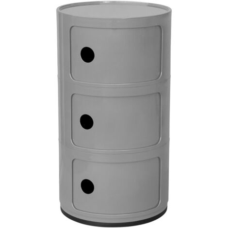 PRIVATEFLOOR Contenitore Portaoggetti - 3 Cassetti - New Caracas 3 Grigio - PPa, ABS