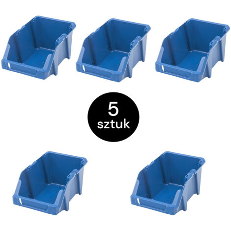 Contenitore portaoggetti Mega-M vassoio da officina M in plastica 200x300x130 mm blu (confezione da 5) N
