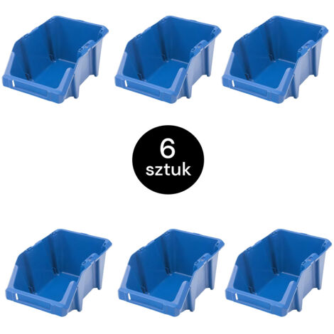 Contenitore portaoggetti Mega-M vassoio da officina S in plastica 155x250x120 mm blu (confezione da 6) N