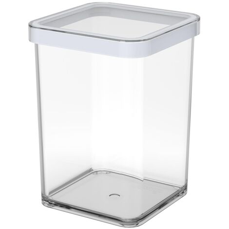 CONTENITORE PREMIUM QUADRATO (TRASPARENTE GUARNIZIONE BIANCA) 1LT. LOFT BIANCO