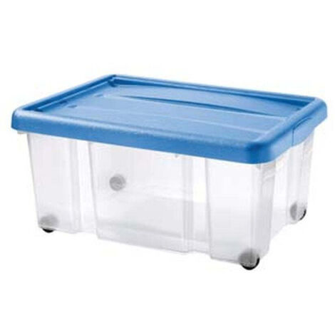 Contenitore puzzle box con coperchio a scatto e ruote - cm.60,5x40x27,3h. lt.43 - 6 pz