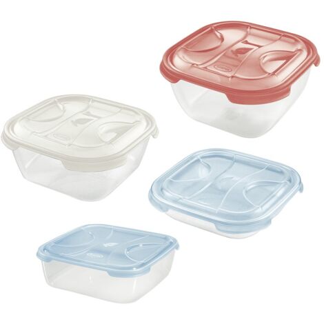 CONTENITORE QUADRO IN PLASTICA 'FRIGO BOX' lt1 cm.15,8x15,8xh.7,45 acqua trasp TONTARELLI