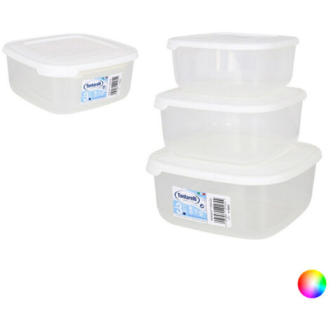 CONTENITORE QUADRO IN PLASTICA SET 'FRIGO BOX' acqua trasparente TONTARELLI