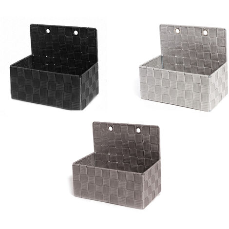 Contenitore Rattan Decorativo Cestino Con Maniglie Porta Oggetti Riviste 25x15x22cm, misura25x15x22coloreNero