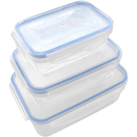 CONTENITORE RETTANGOLARE IN PLASTICA SET 'SUPERLOCK' kit 3 pezzi - lt 0,24 / 0,5 / 1,0