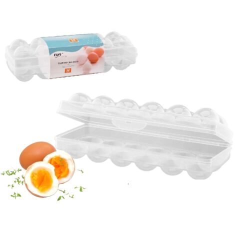 Contenitore riutilizzabile in plastica trasparente per 12 uova con coperchio bloccabile