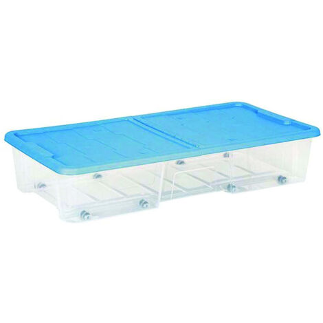 Contenitore Sottoletto Masterbox Colore Trasparente/Blu Art.511 - cm.77x39x15h. - lt.35 - 12 pz